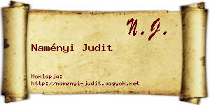 Naményi Judit névjegykártya